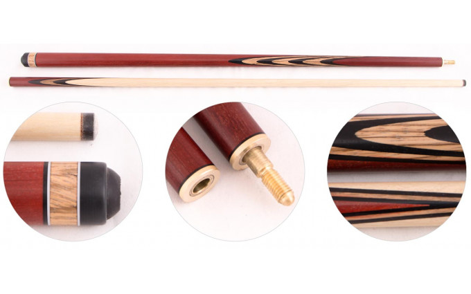 Кий для русского бильярда 2-pc наборный (граб, черный граб, зебрано) Кий для русского бильярда 2-pc наборный (граб, черный граб, зебрано)